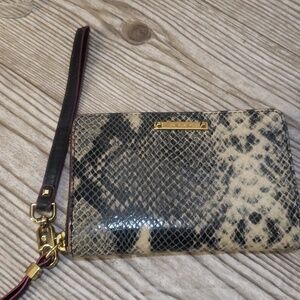 Stella & Dot snake skin leather print wallet wristlet